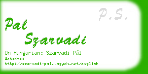 pal szarvadi business card